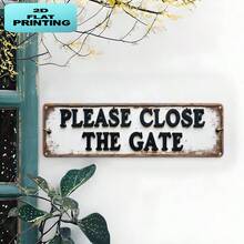2D Flat Vintage Large "Please Close The Door" Metal Sign - Black And White Wall-Mounted Door Sign, Large Font, 4x16 Inches (10x40 Cm) - Rustic Farmhouse Decor, Housewarming Gift, Holiday Decoration, Suitable For Office Or Door (2D Flat, Perfect For Room Decor) - Multicolor - View 6