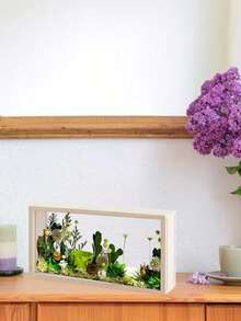 1pc Rectangular Acrylic & Wooden Frame Display Box, DIY Hollow Preserved Flower Storage & Display, Size: 26cm*13cm*5.5cm, Desktop Postcard, Pressed Flower & Leaf Display, Holiday Gift - Double-sided Acrylic Sheet + Rectangular Frame - View 10