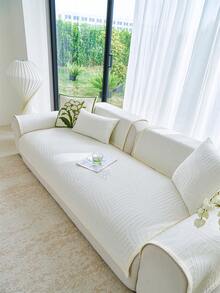 1 chiếc đệm sofa đuôi cáo thẳng, chất liệu lụa băng mát lạnh, thích hợp làm thảm làm mát sofa mùa hè, chống trượt chắc chắn, cảm giác cao cấp, khăn che nắng mùa hè phù hợp với sofa chữ L và sofa 1/2/3/4 chỗ ngồi (1 chiếc). - Màu be - Xem 1
