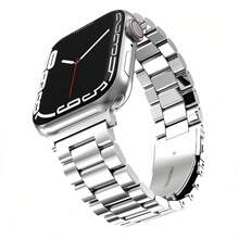 1 chiếc Dây đeo bằng thép không gỉ mới, tương thích với đồng hồ thông minh Apple, phù hợp với các dòng Series 1/2/3/4/5/6/7/8/SE có kích thước mặt đồng hồ 45/46/49/38/40/41/42/44mm, và là sản phẩm unisex. Đây là một món quà rất đẹp. - Bạc - Xem 6