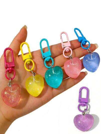 10 chiếc/5 chiếc/3 chiếc móc khóa hình trái tim màu ngẫu nhiên, trái tim lấp lánh, quà tặng tiệc tùng, mặt dây chuyền túi xách, phụ kiện hình trái tim nhỏ bằng nhựa, thích hợp cho phụ kiện DIY, mặt dây chuyền điện thoại và túi xách, phụ kiện hình trái tim, mặt dây chuyền móc khóa, thích hợp cho đám cưới, sinh nhật, kỷ niệm, người yêu, bạn bè, trang trí nhà cửa, tiệc tùng, quà tặng nữ, quà tặng nam, quà tặng ngày lễ lý tưởng cho bạn bè và gia đình, quà tặng tiệc tùng hoàn hảo, những bất ngờ nhỏ (Gửi ngẫu nhiên nhiều màu)