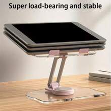1pc 360° Rotating Metal Phone Stand, Multi-Angle Adjustable Desktop Slouchy Holder, Luxury Metal Texture Non-Slip Stable, Dual-Tone Minimalist High-End Design, Compatible With Smartphones & Tablets, Suitable For Office, Home, Bedside, Portable & Practical Digital Accessory, Essential For Streaming, Online Classes, Office Work - Multicolor - View 9