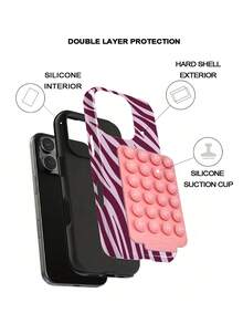 A Stylish Phone Case. Does Not Include Lanyard Or Stand. GIIPPA1 Computer Yellow Base With Pink Zebra Print Design Phone 17 Professional Max Case, Fits 16 Professional Max, 15 Professional Max, 14 Professional Max, Korean Stylish & Interesting Phone Case, Compatible With 11/12/13/14/15/28 Professional Max. Also, Stylish Design Suitable For Both Men And Women, Ideal Gift For Girlfriend On Christmas Valentine's Day, Easter Wedding Season And Birthday - 粉色 - 查看 10