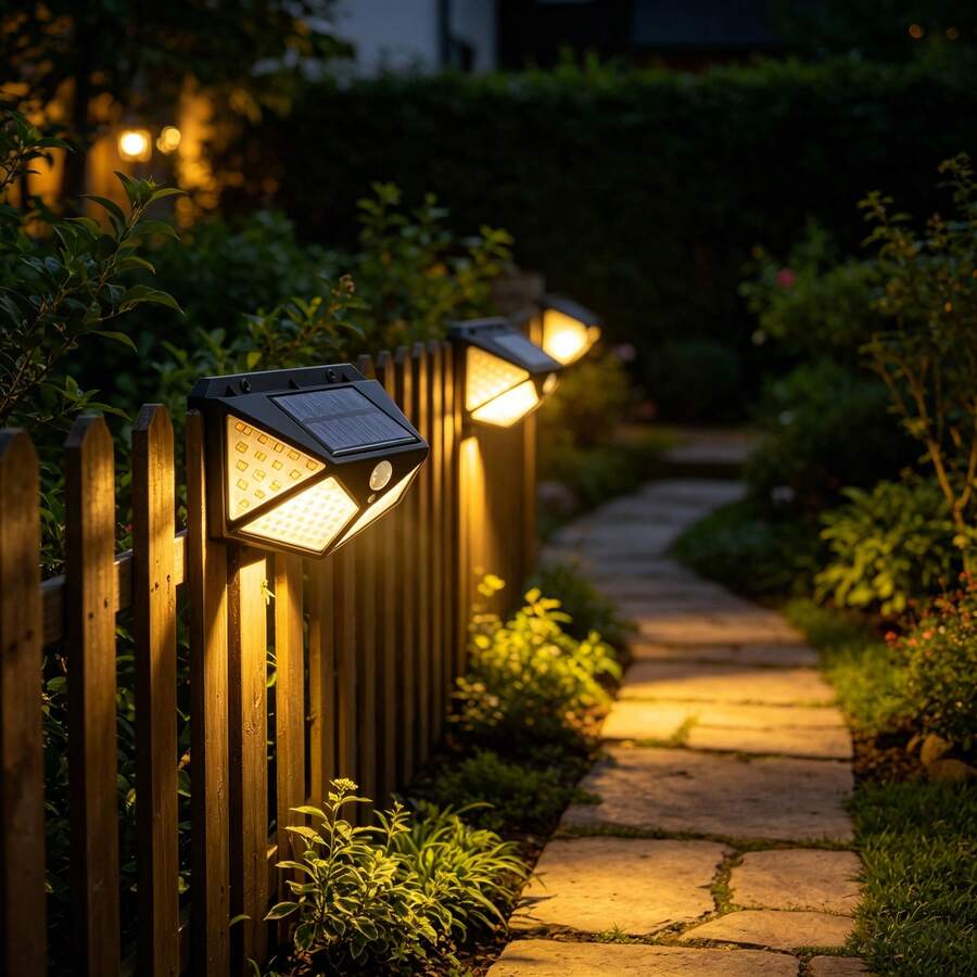 1/2pcs 100/468pcs LED Solar Outdoor Lights, Automatic Sensor Charging, Garden Home Camping Emergency Lighting - Solar Wall Lamp - View 1