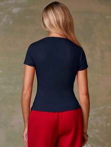 Cárdigan rojo casual para mujer - Azul marino - Ver 6