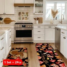 1pc Squirrel Pattern Printed Linen Kitchen Rug, Doormat, Bath Mat, Hallway Mat, 3D Printed Rectangle Carpet For Living Room, Bedroom, Corridor, Bathroom, Laundry Room - Polyester Rug For Indoor And Outdoor Home Decor - Multicolor - View 12