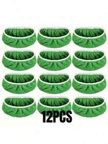 6/12/18PCS Reusable Microfiber Mop Mats. Suitable For: - Dry And Wet Cleaning Cloths - Mop Head Replacements With Washable Refills. Suitable For Household Floors. - 綠色的 - 查看 8