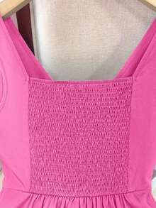 Camiseta sin mangas ajustada para mujer, adecuada para el trabajo, el viaje, las fiestas, la graduación y el uso diario - Rosa Fucsia - Ver 3