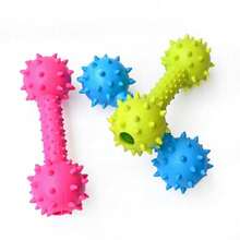 1pc TPR Pet Toy With Spiky Dumbbell For Small & Medium Dogs, Durable Chew Toy With Sound, Suitable For Dogs And Cats - Multicolor - View 4