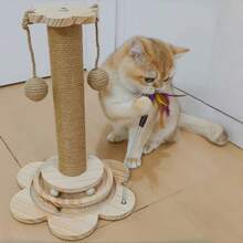 1件套坚固耐抓猫抓柱和逗猫棒玩具，28厘米大尺寸稳定底座，耐用剑麻绳，非常适合猫咪日常玩耍和磨爪。 - 46.5*28 - 查看 4