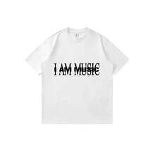 Camiseta unisex con estampado de anime "Playboiss-Carti-I-Am-Music" - Manga corta, estilo casual, para uso diario. - Blanco - Ver 1