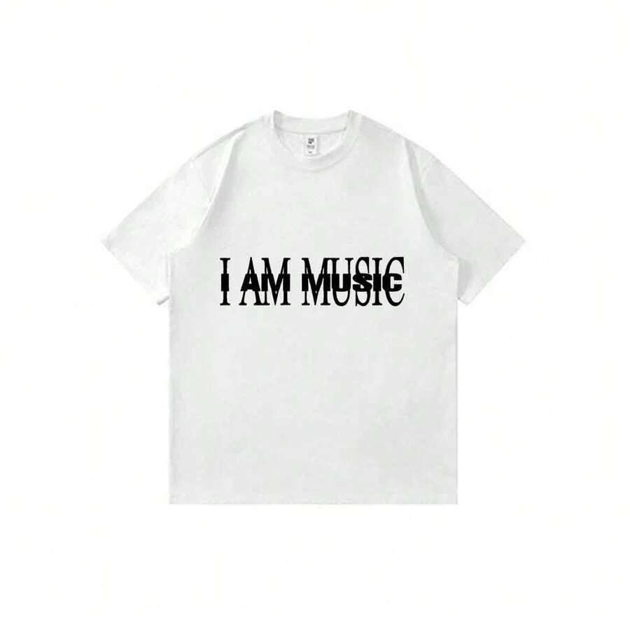 Camiseta unisex con estampado de anime "Playboiss-Carti-I-Am-Music" - Manga corta, estilo casual, para uso diario. - Blanco - Ver 1