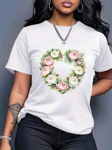 Limited EditionWomen's-fashionsoftsoftCamiseta Oversized Boho Chic para Mujer - Corte Holgado, Cuello Redondo, Manga Corta con Estampado de Floral y Follaje Verde - Diseño de Hojas en Rosa Suave y Menta - Ropa Casual Transpirable, Blusa Bohemia para Mujer (Base Blanca) - Esencial para Combinar en Todas las Temporadas - Estampado Floral Geométrico de Inspiración Vintage, Silueta Relajada en Línea H, Lavado a Mano y Limpieza en, Sin Relleno, Estilo Pullover, Camisetas de Media Manga para Mujer, Camiseta, Camisetas para Mujer% algodóncoolcoolNew loose and versatile topLightweight Cotton - Blanco - Ver 7
