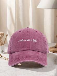 1 Pc. Women's Retro Letter Washed Baseball Cap Adjustable Dad Cap And Baseball Cap - Unisex Casual Sun Hat, Perfect For Outdoor Activities, Travel - Multicolor - View 4