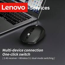 Lenovo 联想N220无线鼠标，USB连接稳定，静音设计，轻巧便携，适用于办公室、家庭、笔记本电脑和台式机。 - 查看 4