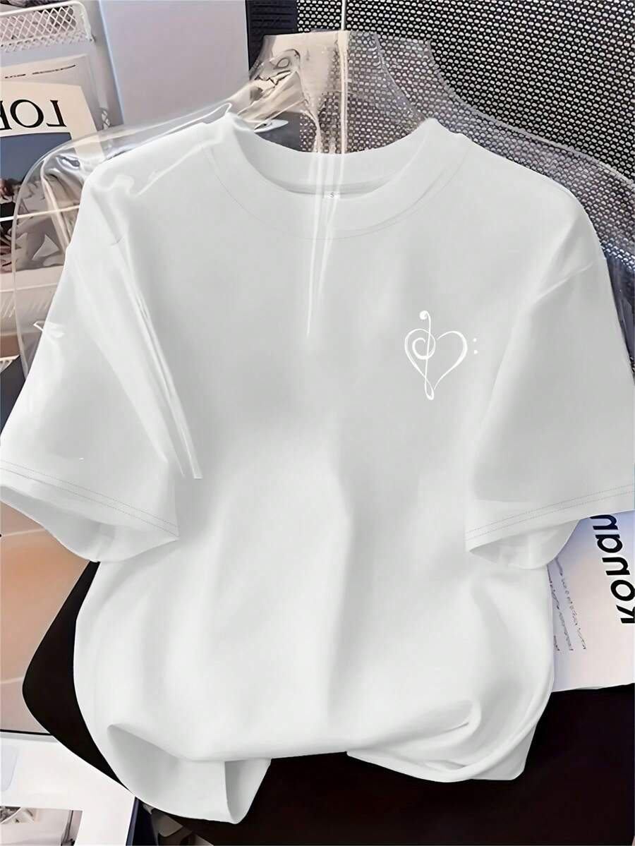 Talla Grande - Talla Grande - Camiseta de Mujer, Estilo Básico Suave, Top Casual para Uso Diario - Blanco - Ver 1