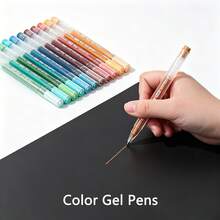 10/72pcs Glitter Color Ballpoint Pens, 1.0mm Tip, Large Capacity, Smooth Ink Flow, Suitable For DIY Doodle, Creative Writing, Marking Notebooks, Great For Student Stationery - Multicolor - View 7