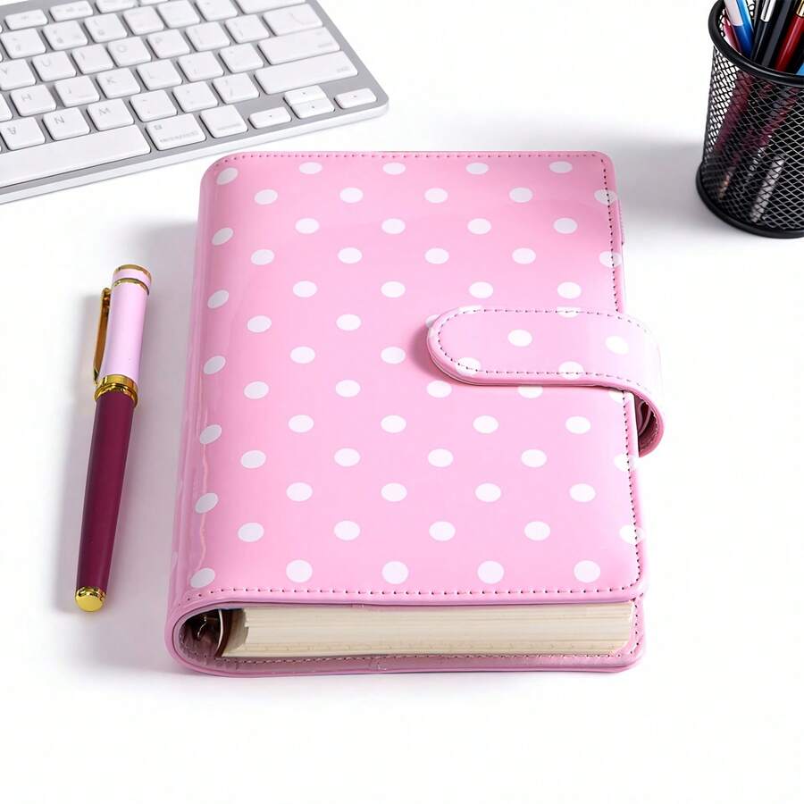 Carpeta A6 - Con 90 páginas de núcleos reemplazables - Papel lacado y engrosado, adecuado para notas diarias, notas de estudio, planificación diaria y regalos de vacaciones, útiles escolares, útiles escolares lindos, (sin bolígrafo) - Multicolor - Ver 1