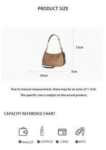 Coach Teri Signature Women's Shoulder Crossbody Handbag CV933IMXHE - 卡其色拼色CV933IMXHE - 查看 11