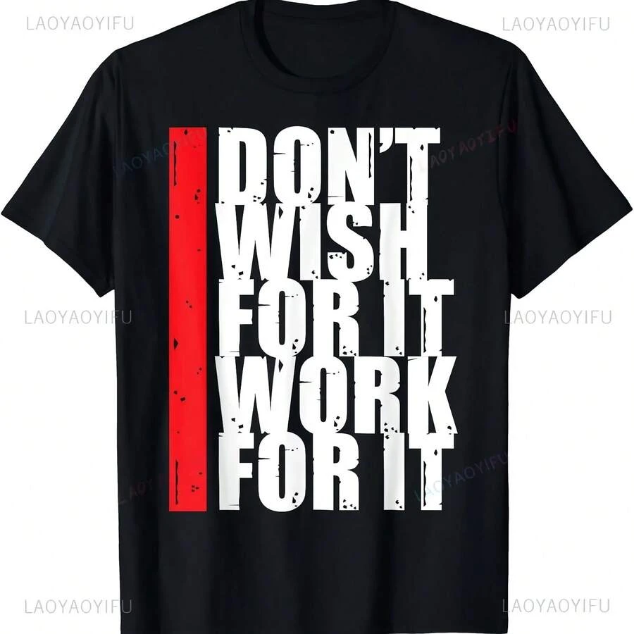 Camiseta informal de moda para hombre y mujer, ropa de calle Harajuku con inspiración para el gimnasio, el trabajo más duro y Fitness - forma - Ver 1