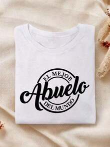Camiseta "El Mejor Abuelo Del Mundo", Camiseta de Regalo para Abuelo, Camiseta para Nuevo Abuelo, Camiseta con Frase de Abuelo en Español, Regalo de Cumpleaños para Abuelo, Camiseta Latino para Abuelo. 100% Algodón, los diseños están impresos. Unisexo. - Blanco - Ver 5