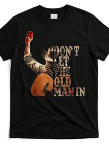 Don't Let The Old Be Old: Men's And Women's Matching Denim Shirt, Summer 2026 Short-Sleeve Printed Tee, 180g - 黑色 - 查看 6