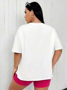 Nuevo Modelo de Verano 2026, Conjunto de 2 Piezas MOOSTA Talla Grande, Camiseta Casual con Estampado de Letras y Pantalones Cortos, 100% Algodón Antiarrugas, Adecuado para Tallas Grandes, se puede usar para salidas, ropa de calle y uso diario. - Negro - Ver 8