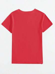 Nueva Camiseta Casual de Verano para Mujer con Estampado Navideño, Cuello Redondo y Manga Corta - Estilo Vintage Urbano, Unisex, Holgada, de Algodón, con Cuello Redondo y Manga Corta - rojo - Ver 2