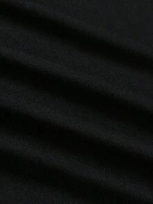 Camiseta con Estampado de Carta de Amor, Manga Corta, Cuello Redondo, Estilo Casual, Ropa de Mujer para Primavera y Verano. Camiseta de Algodón. - Negro - Ver 6