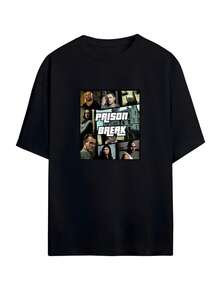 Oversized Unisex Printed T-Shirt, Urban Style, Summer, Comfortable And Loose Fit - Back - View 6