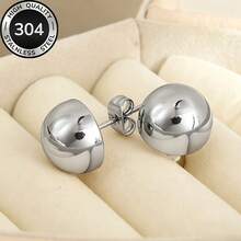 JORELL Women's Plated Stainless Steel Hollow Earrings - Hypoallergenic Earrings Suitable For Sensitive Skin, Minimalist Elegant Hoops For Daily Wear & Parties, Year-Round Jewelry Gift For & Women - Bạc - Xem 7