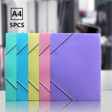 1pc/5pcs Optional A4 Size PP Elastic Band Folder, Solid Color Document Storage Folder, Durable Office Study Home Stationery - Single Piece - View 18