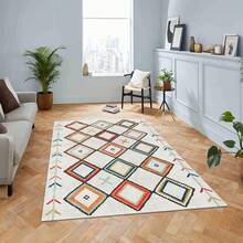 Alfombra de pasillo y área con impresión digital, antideslizante y lavable, diseño moderno | Estilos moderno, escandinavo, bohemio y clásico | 100% poliéster | HECHO EN Turquía - Multicolor - Ver 5