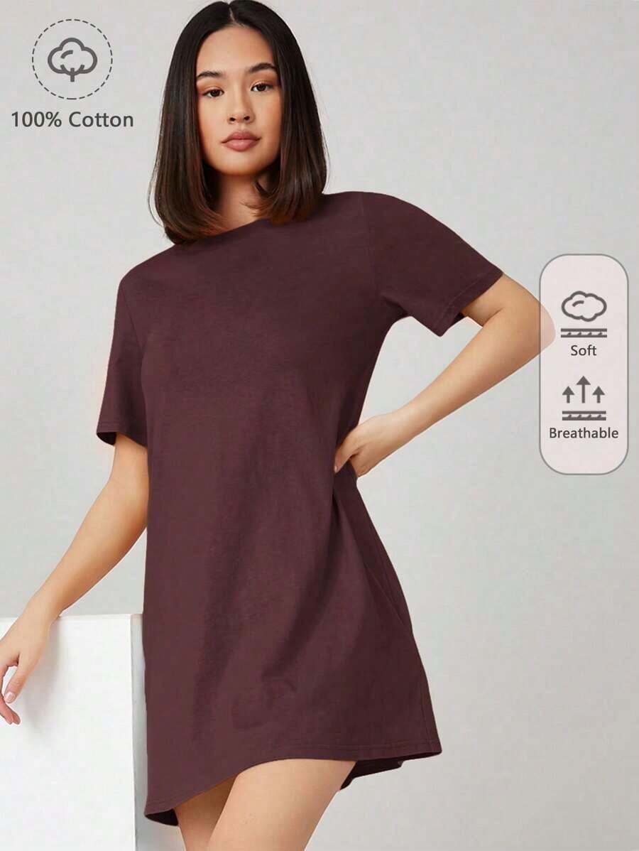Vestido corto de mujer de unicolor para uso casual, diario y de fiesta - Granada - Ver 1