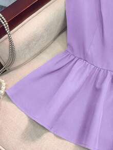Camiseta sin mangas ajustada para mujer, adecuada para el trabajo, el viaje, las fiestas, la graduación y el uso diario - Púrpura malva - Ver 6