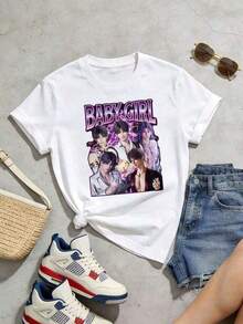 ropa de calor mujer Camiseta de manga corta con cuello redondo suave y casual de verano para mujer, tops para salir, algodón, vintage, estilo callejero europeo y americano, casual deportivo, estilo unisex, estilo casual urbano, tops bonitos, Gen Z, curvas, ropa Y2K, camisetas divertidas, tops para damas, conjuntos de vacaciones para mujer, top lindo, camiseta gráfica, conjuntos de primavera, camisetas holgadas, ropa de calle retro, estilo de los 90, estilo de los 2000, subcultura, top negro, tops blancos, atuendo de fiesta de los 90. - Blanco - Ver 4