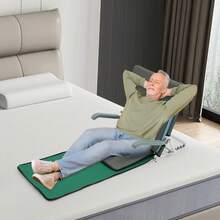 Respaldo de cama ajustable con reposabrazos y cojín de espuma, portátil, respaldo de malla plegable con ángulo ajustable en 5 posiciones para personas mayores y pacientes para leer y relajarse, azul marino y gris. - Verde - Ver 5
