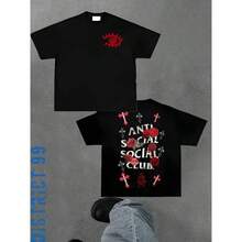 Anti Social Club Graphic Cropped T-Shirt For Men, Women T-Shirt Letter New Streetwear Clothing Harajuku T-Shirt Tee, Y2K Style Casual Youth Dress Teen Graduation Dresses Teen Tops Elegant Party Dresses Teen Clothes Blouses For Teens Sweatshirts For Teens Summer Tops Summer Clothes Children's Day Clothes Teen Clothes Party Dresses For Girls Girls' Sets Blouses Women's Sets Children's Clothes Children's Clothes Blouses For Women Children's Blouses Girls' T-Shirts Boy's T-Shirts - 黑色 - 查看 6