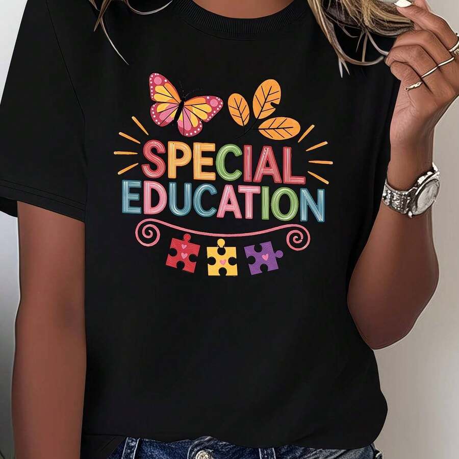 Camiseta para Mujer con Diseño de Cerezas Doradas Brillantes - Negro - Ver 1
