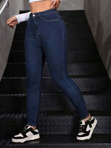 ICON Jeans pitillo sólidos - Azul lavado oscuro 4 - Ver 5