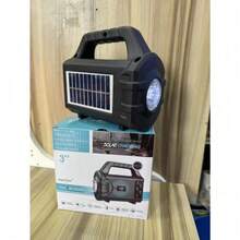BOCINA BLUETOOTH 3 CON LINTERNA Y PANEL SOLAR Altavoz Portátil con Luz y Energía Solar - Negro - Ver 6
