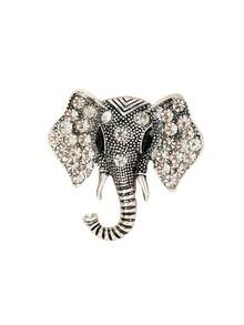 1/2 piezas Broche de elefante de estilo vintage con rhinestones, elegante y versátil pasador de solapa para traje, abrigo, suéter, chal, accesorio único y delicado - Multicolor - Ver 9