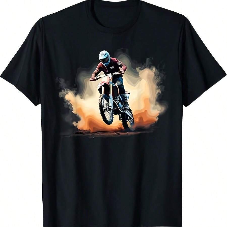 Dirt Bike Motocross T-Shirt - Black - View 1