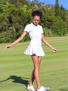 High-Waisted Golf Skirt For Women, Pleated Design With Functional Back Pocket, Perfect For Tennis, Casual Wear, Available In Various Colors - 白色 - 查看 5