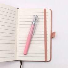 2pcs (A6 Notebook + 1 Pen) Small F Pink Notebook Pocket Diary, 3.7" X 5.7", A6 Mini Notebook With Pen, Small Leather Notebook - 1 Set - View 7