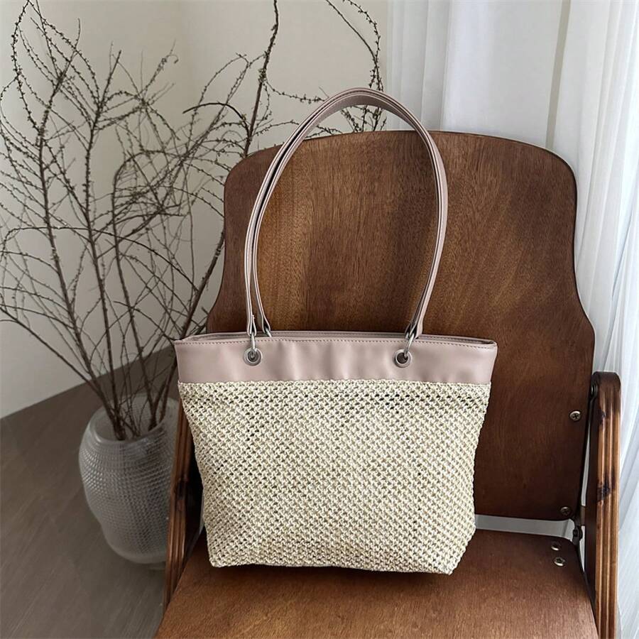 BV Bottega Small Andiamo Bolso de mujer tejido a mano de cuero genuino Bolso de bolso de mano tipo cubo con patrón tejido para mujer, bolso de marca, elegante bolso de mano para señora bolsa de regalo exquisita, bolso de bolso de mano de lujo para mujer, bolso cruzado de moda para mujer, adecuado para chicas, estudiantes nivel universitario damas de oficina, madres de mediana edad para uso diario, compras oficina, clase, reuniones, citas, actividades al aire libre también un regalo ideal para Bolso tote tejido de gran capacidad para mujer, elegante y moderno para el verano de 2026, bolso de playa tejido para llevar al hombro o bajo el brazo. - Marrón - Ver 1