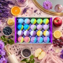 20pcs Mini Essential Oil Bath Bombs Gift Box, Handmade Bath Salts With Rich Foam, Luxury Gift For Sisters, Lovers, Holidays And Anniversaries - Multicolor - View 8