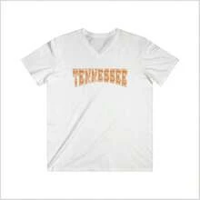 Tennessee Volunteer Football 's Tee, Big Orange Fitted V-Neck Shirt, Game Day T-Shirt, College Spor Rel, Unrsity Fan Gear - 白色 - 查看 1