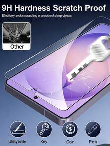 6 pièces Protecteur d'écran en verre trempé compatible avec Samsung Galaxy S26 S25 S24 Ultra S23 S22 S21 Plus Edge, Galaxy A14 A15 A16 A17 A07 A06 A05 A57 A56 A55 A54 A53 A52 A51 5G 4G, Galaxy S26 S25 S24 Ultra S23 S22 S21 Plus, anti-rayures, anti-traces de doigts, sans bulles, haute clarté, dureté 9H, compatible avec l'appareil, accessoire de téléphone transparent - Transparent - Voir 2