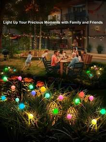 Solar Firefly Lights, 2/4 Sets, 8 Lights Per Set, Weather-Resistant Outdoor Garden Path Lights, Suitable For Patio And Yard, Easy Installation, IP65 Waterproof, Ideal For Outdoor Lawn Wedding Decoration And Night Proposal Setup - Firefly - View 8